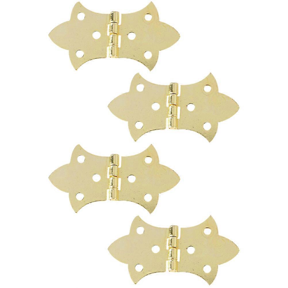 4Pcs Small Hinges for Jewelry Box Golden Iron Material Smooth Operation Non Rust Fade Resistant