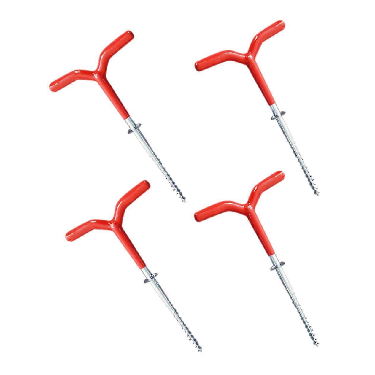 4pcs Diy Ice Anchor Drill Adapter Camping Tool Tent Ground Nails and Stake Kit