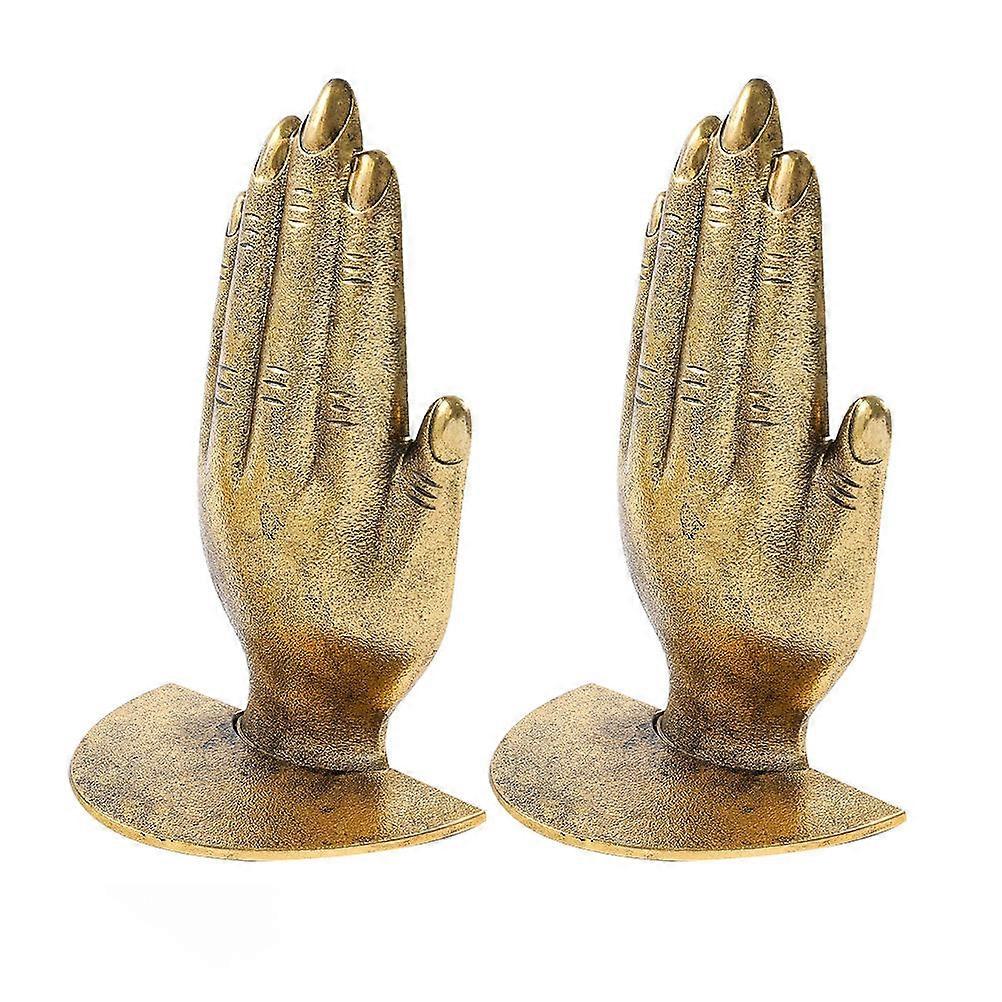 Hemoton 1 זוג Bookend פקק ספר מתכת Bookends בצורת יד למדפים