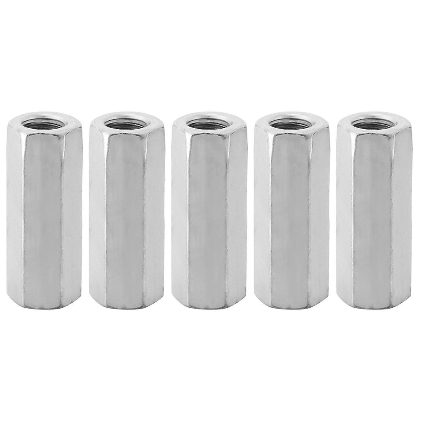 5pcs Long Rod Nut Hex Hexagonal Sleeve Nut Standoff Threaded Fasteners (M12*50)