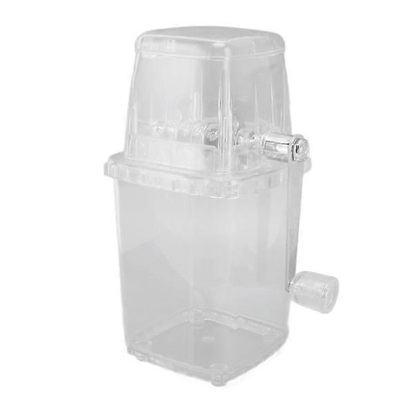 Manual Ice Crusher Small Portable Shaver Hand Operated Snow Cone Machine for Home Transparent