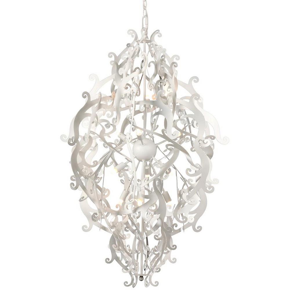 Mila Wire Frame Pendant Ceiling Light White Metal