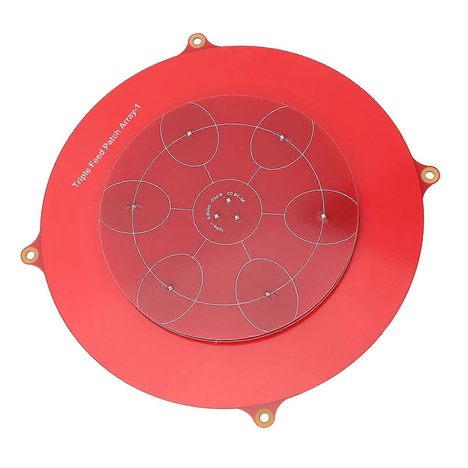 Triple Feed Patch Antenna 5.8GHz 14dBi Red 150mm Flat Panel