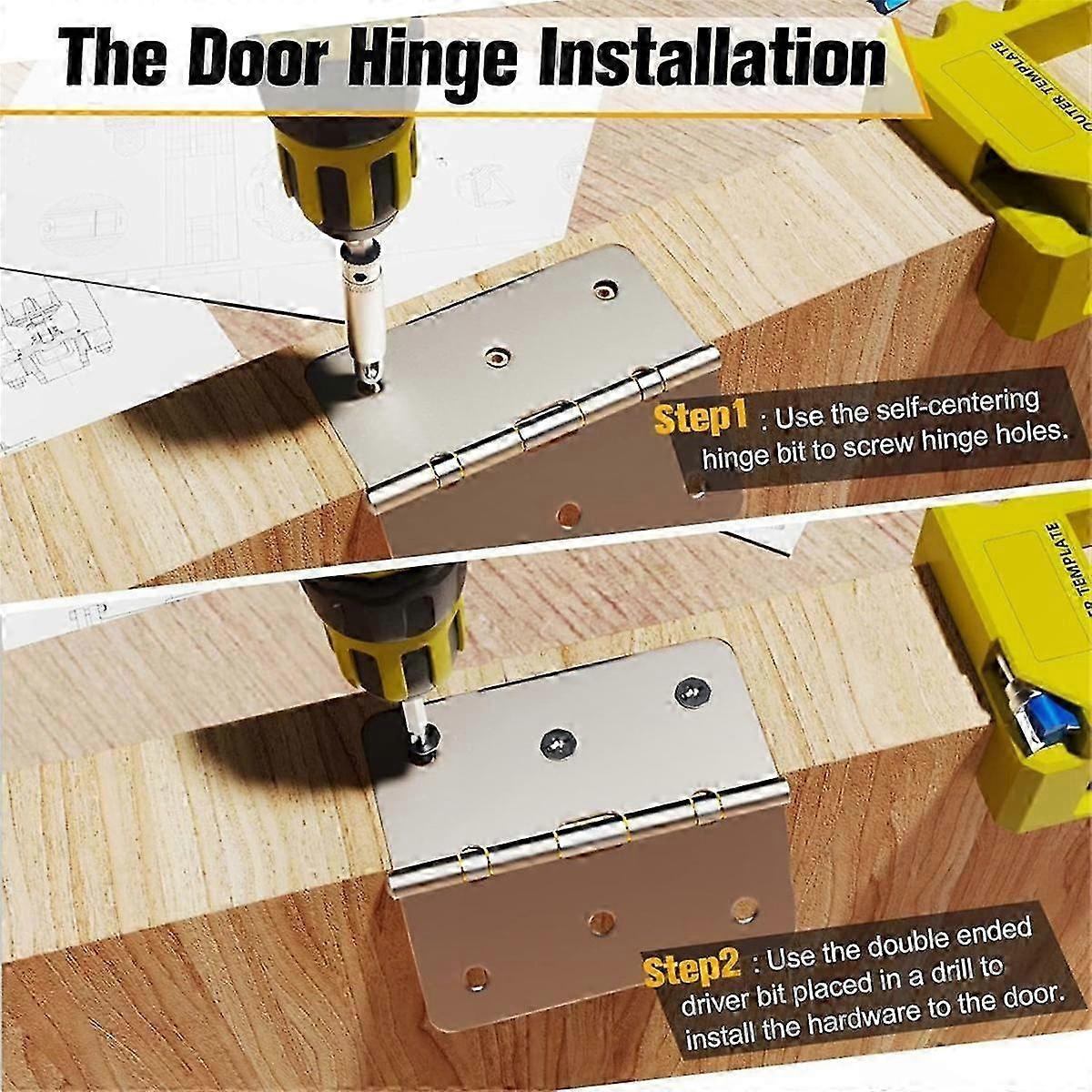 Door Hinge Installation Kit - 3 Inch Mortise Template for Router Use