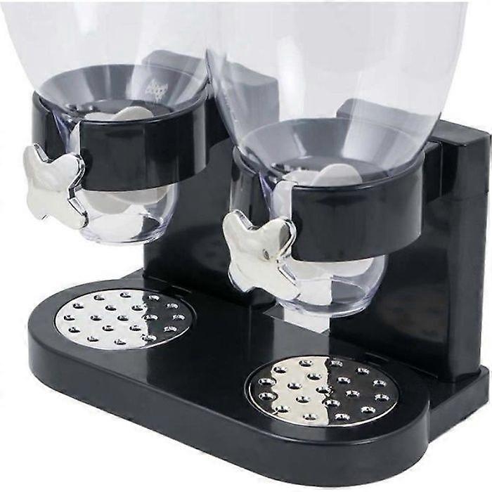 Cereal dispenser - GENERIC - Duo - Black - 2 compartments - 3.5L per compartment