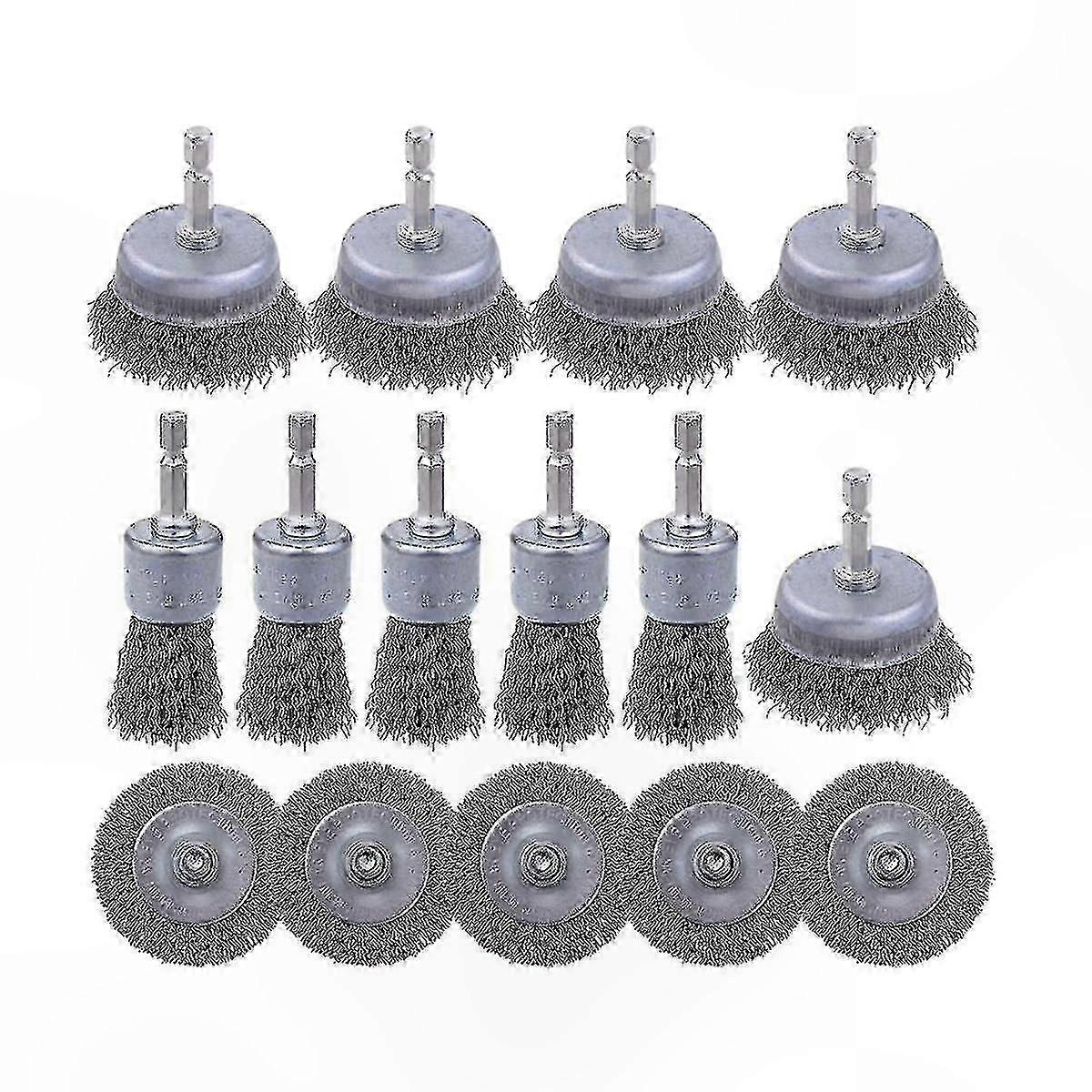 15-Pack Wire Brushes for Rust Removal and Surface Cleaning