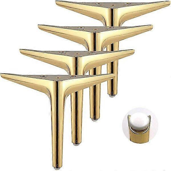 Golden triangular furniture legs, set of 4, strong load-bearing and floor-protecting