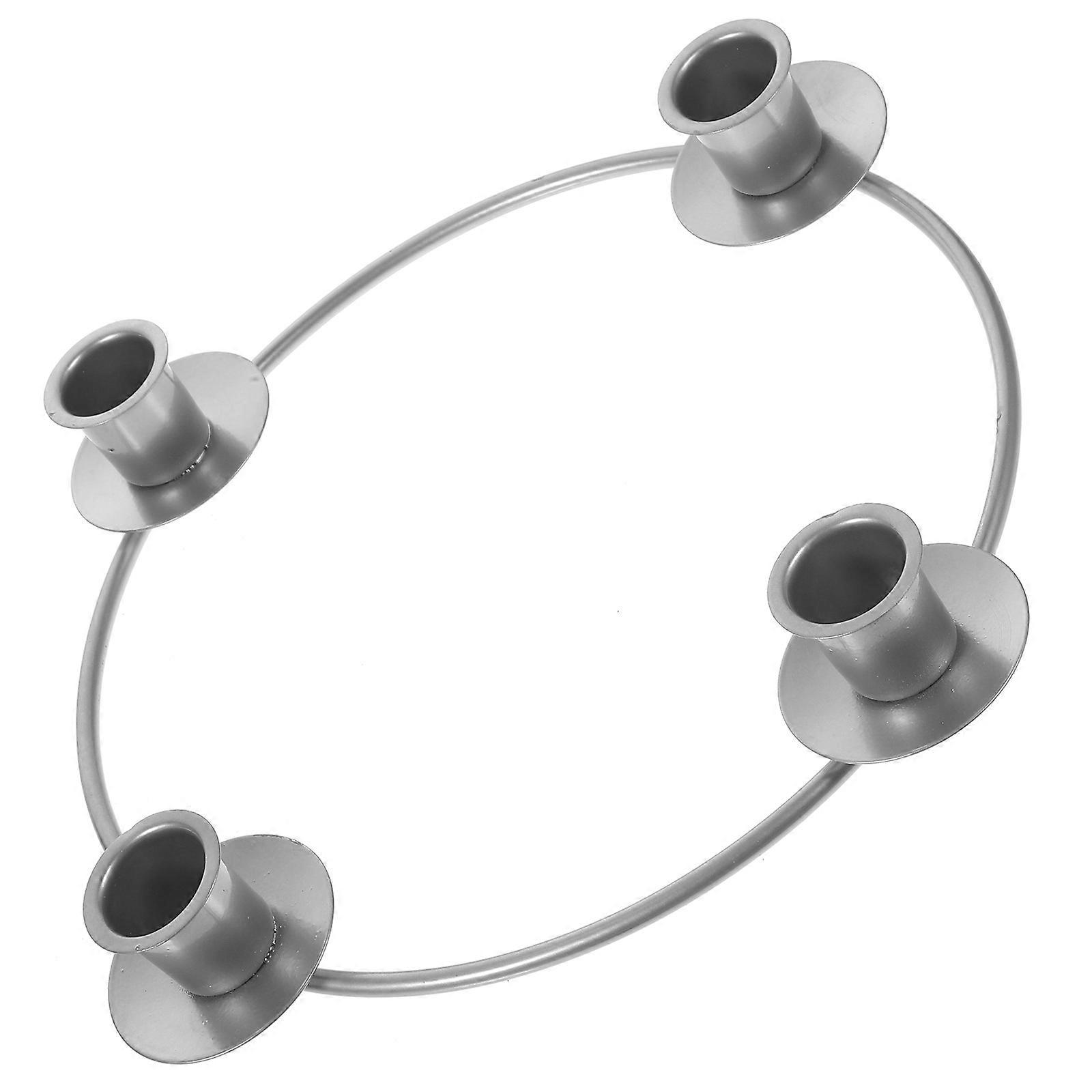 Advent Candle Holder Ring Christmas Wreath Making Accessory Elegant Design Silver 1Pcs Candle Support For Holiday Decor