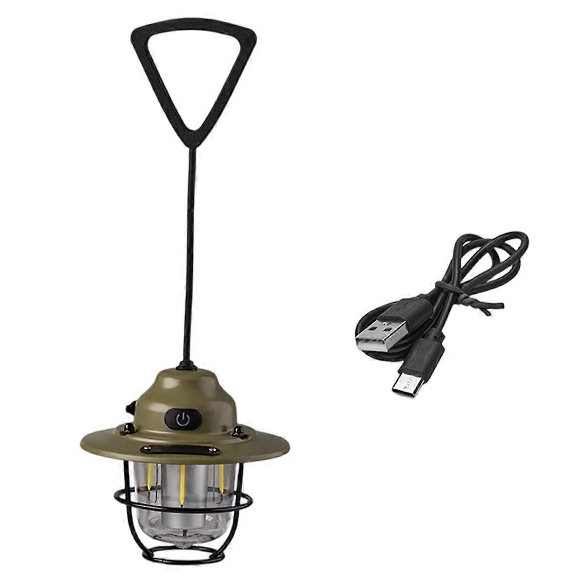 Mini LED Camping Lamp Emergency Light Lantern Waterproof Retro Atmosphere Chandelier Stepless Dimming for Fishing Hiking