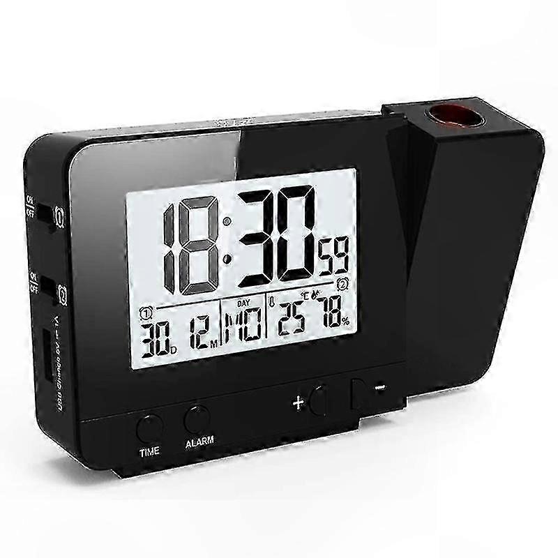 Projection Alarm Clock with Digital Display, Temperature Monitoring, and Time Projection Functionality