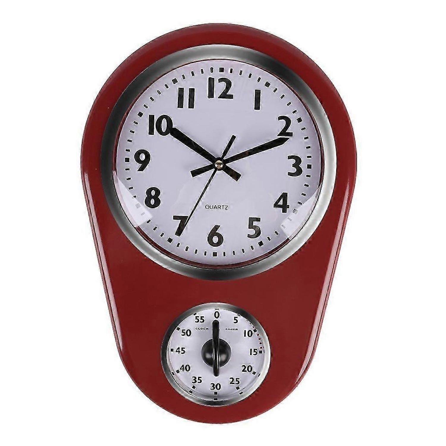 Wall Clocks and Timers - Clock with Timer Function Burgundy -HK908