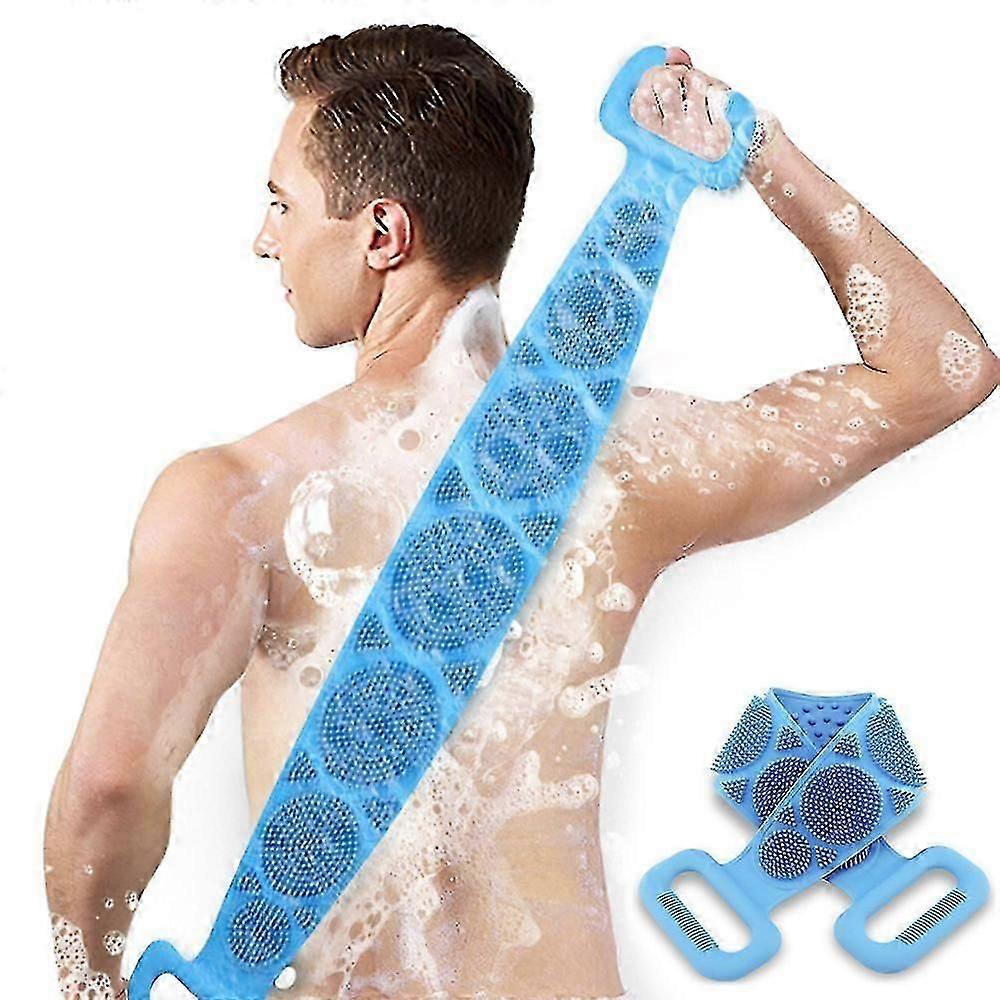 Multi-functional Silicone Scrub Bath Brush Double-sided Massage Ba Strip