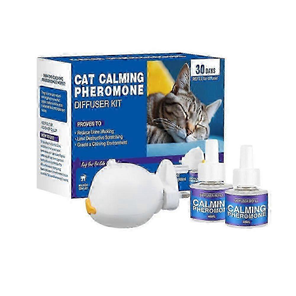 Cat Calming Pheromone Diffuser Kit Anti-Stress Anxiety Relief Calming Spray for Pets