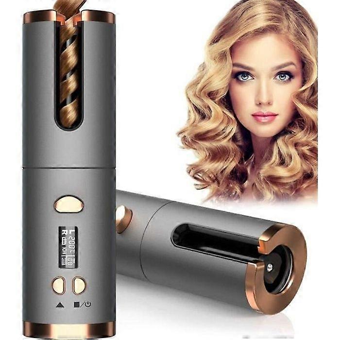 Automatic Curling Iron - Cordless - Blue - Anti-scald Design - Temperature