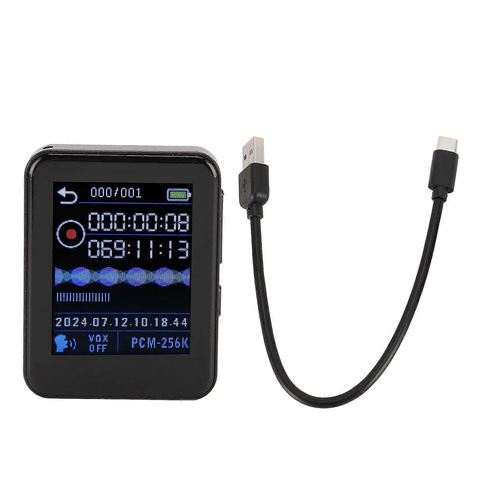 Voice Recorder Voice Activated Noise Reduction HD Timed MP3 Player Power Off Auto Save Voice Recording Device for Daily Use 64GB