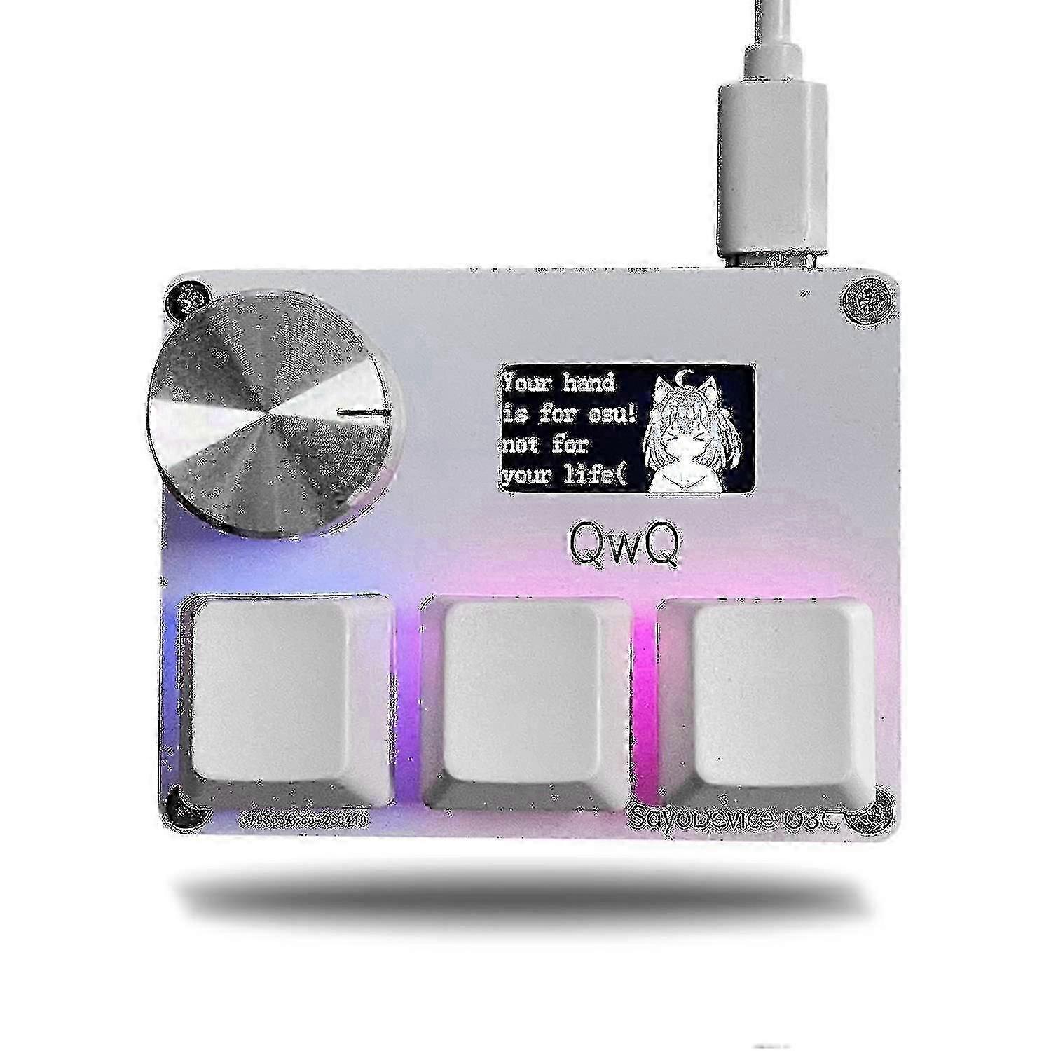 Sayodevice Osu O3c Rapid Trigger Hall Switches Clavier linéaire magnétique avec bouton, écran, Hotswap, Macro, Mini Keypad