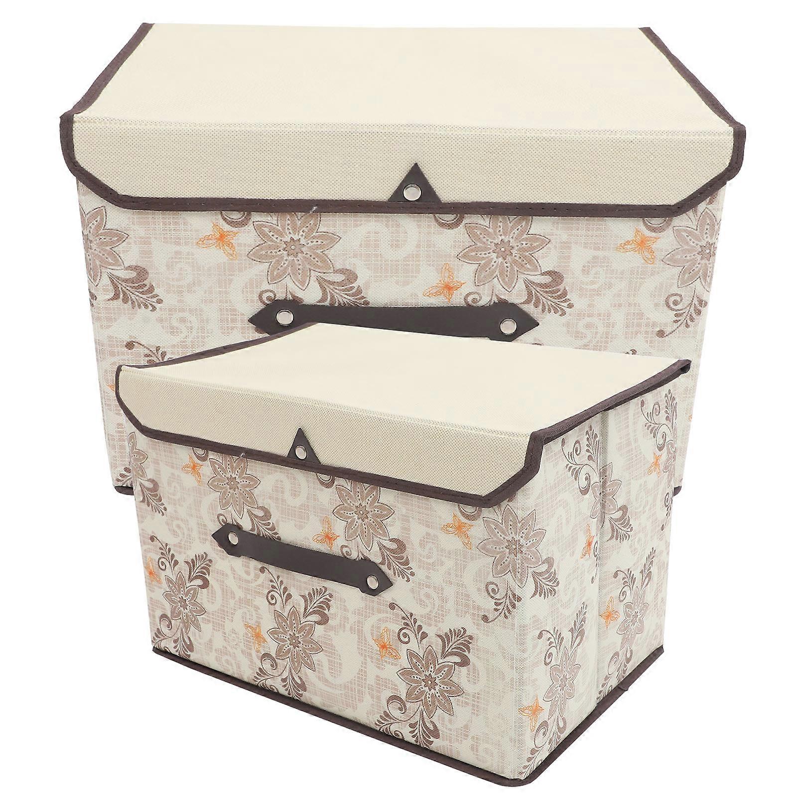 Anti Dust Storage Bin Foldable Storage Basket with Handle 1Set for Home