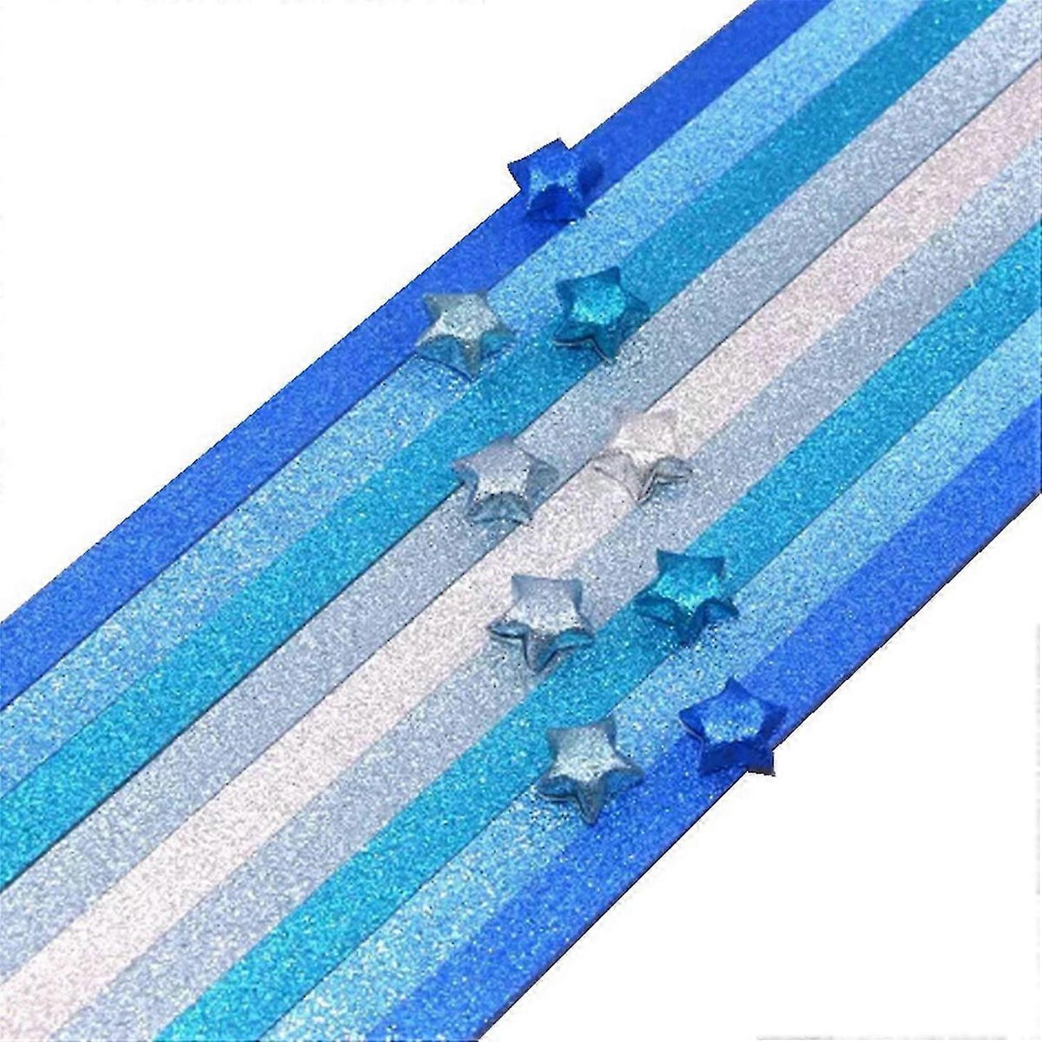 520 Sheets Glitter Paper Folding Paper Stars Paper Strips,Blue