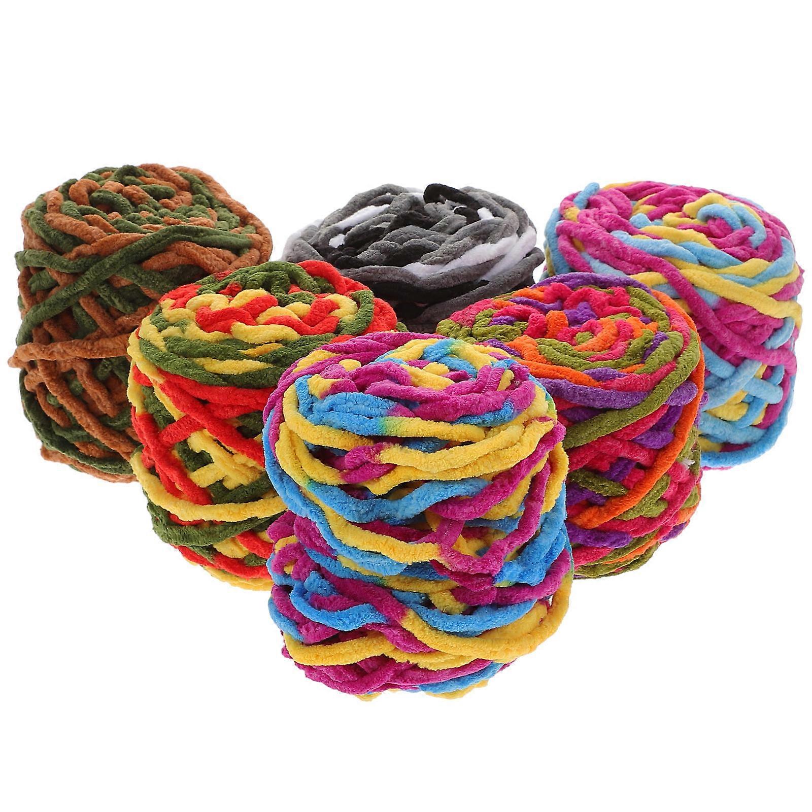 Beginners Yarn Chunky Knitting Yarn Hats Acrylic Durable with Soft Thick Texture 6 Rolls