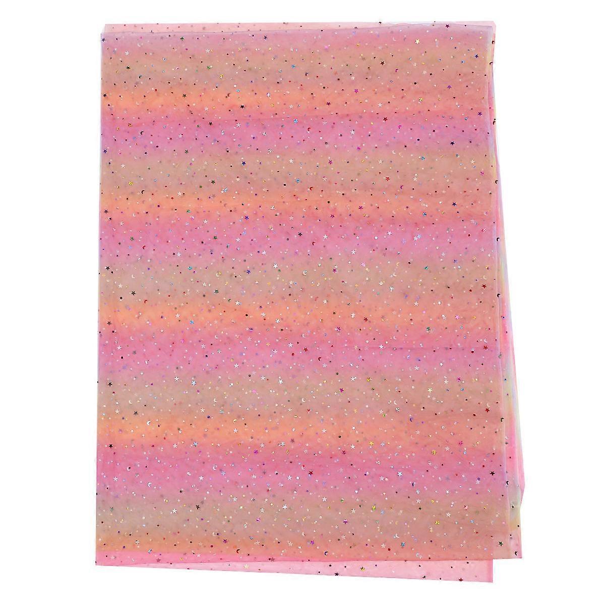 Gradient Star Sequin Gauze Fabric for DIY Use Lovely 1.5x3m Rainbow Cloth