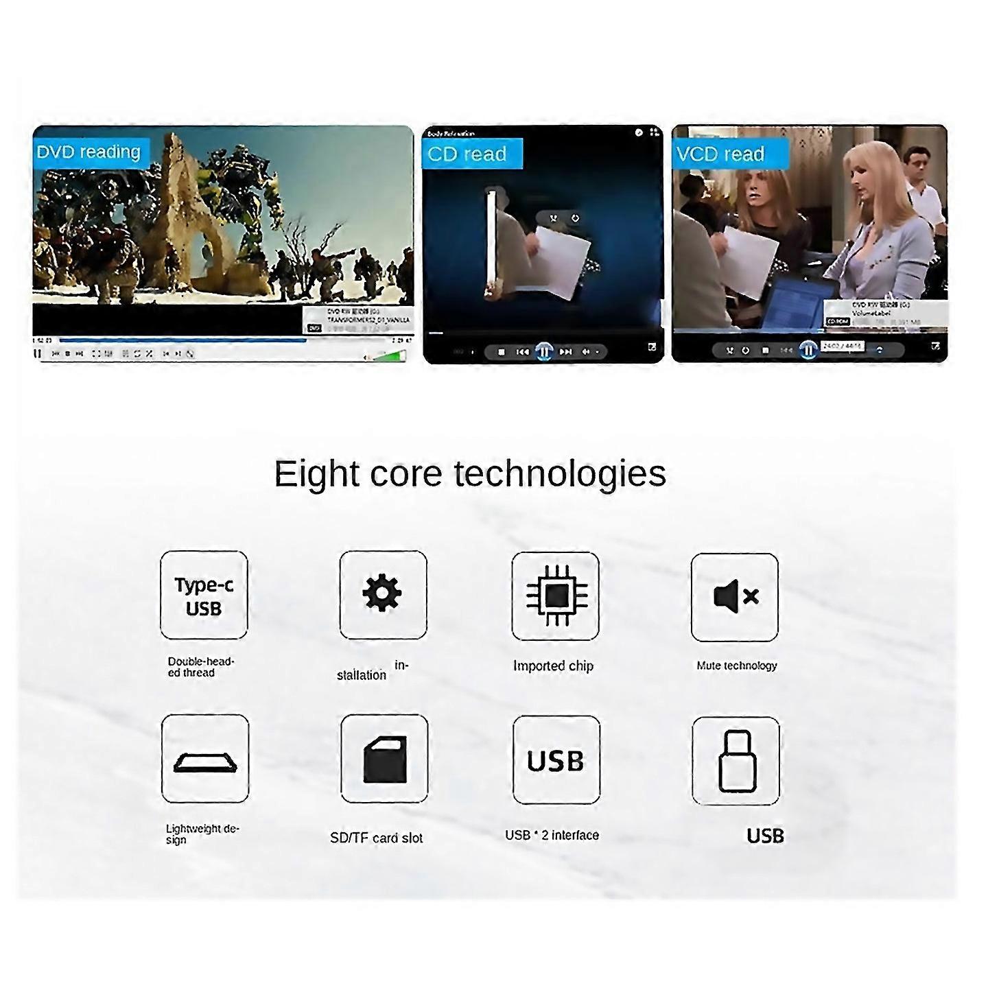 For External Mobile Optical Drive For Desktop And Notebook Universal