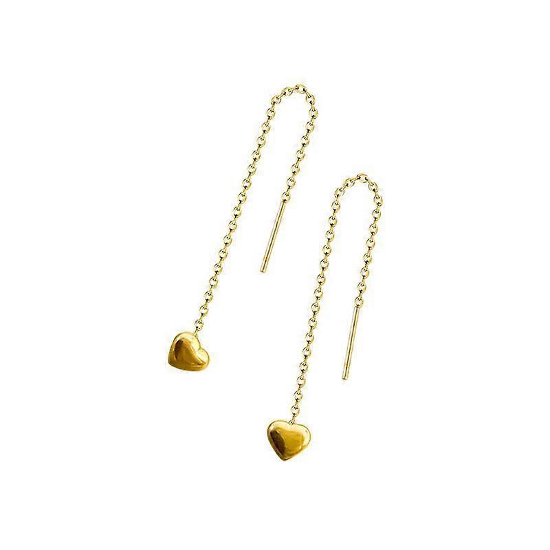 Simple Love Fringe Titanium Earrings#3