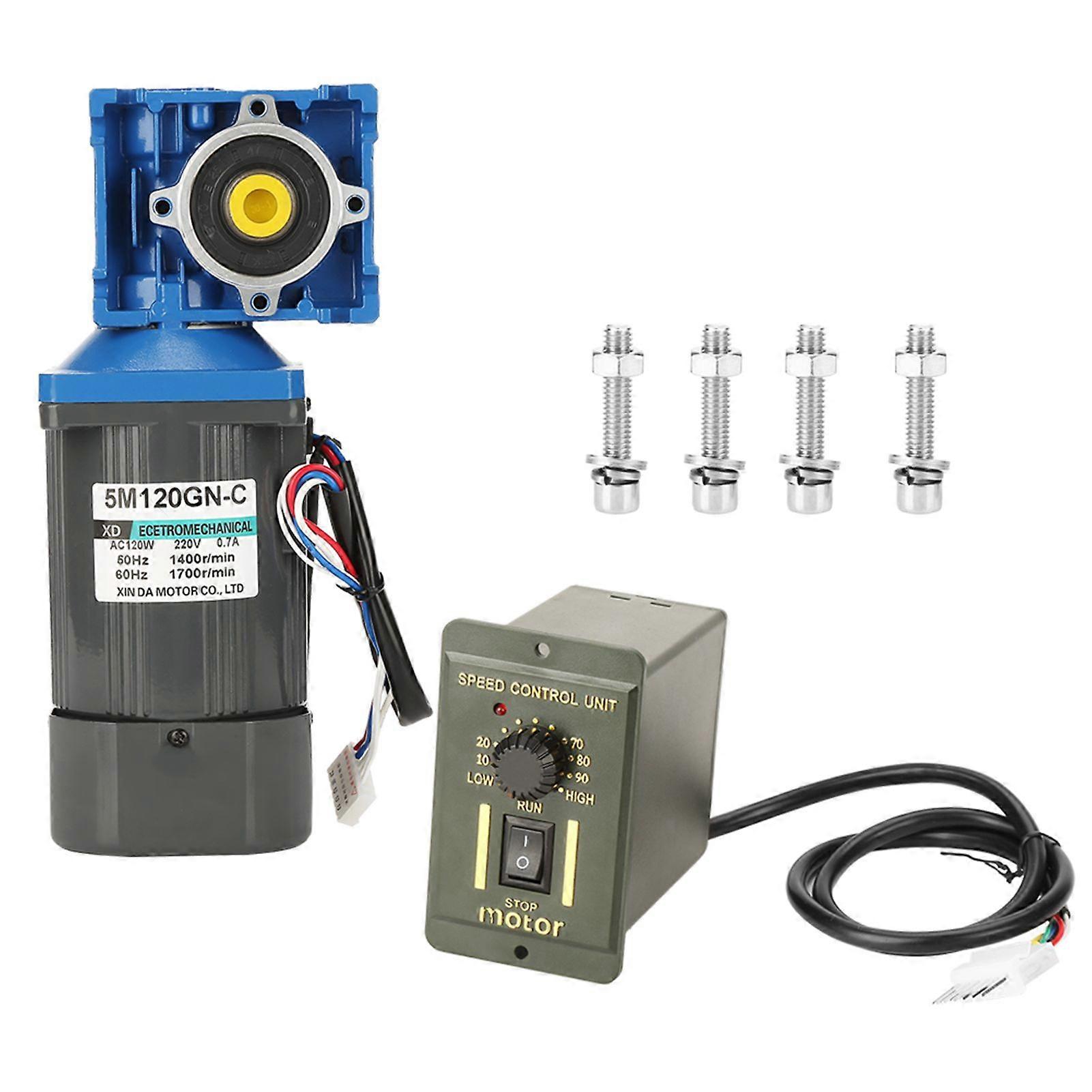 AC220V 120W Self Locking Worm Speed Adjustable CW/CCW Gear Motor with Governor (15K)