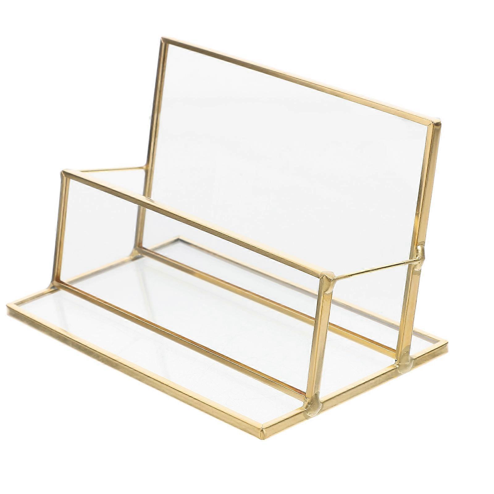 Transparent Card Holder for Business Cards Display Storage on Desk