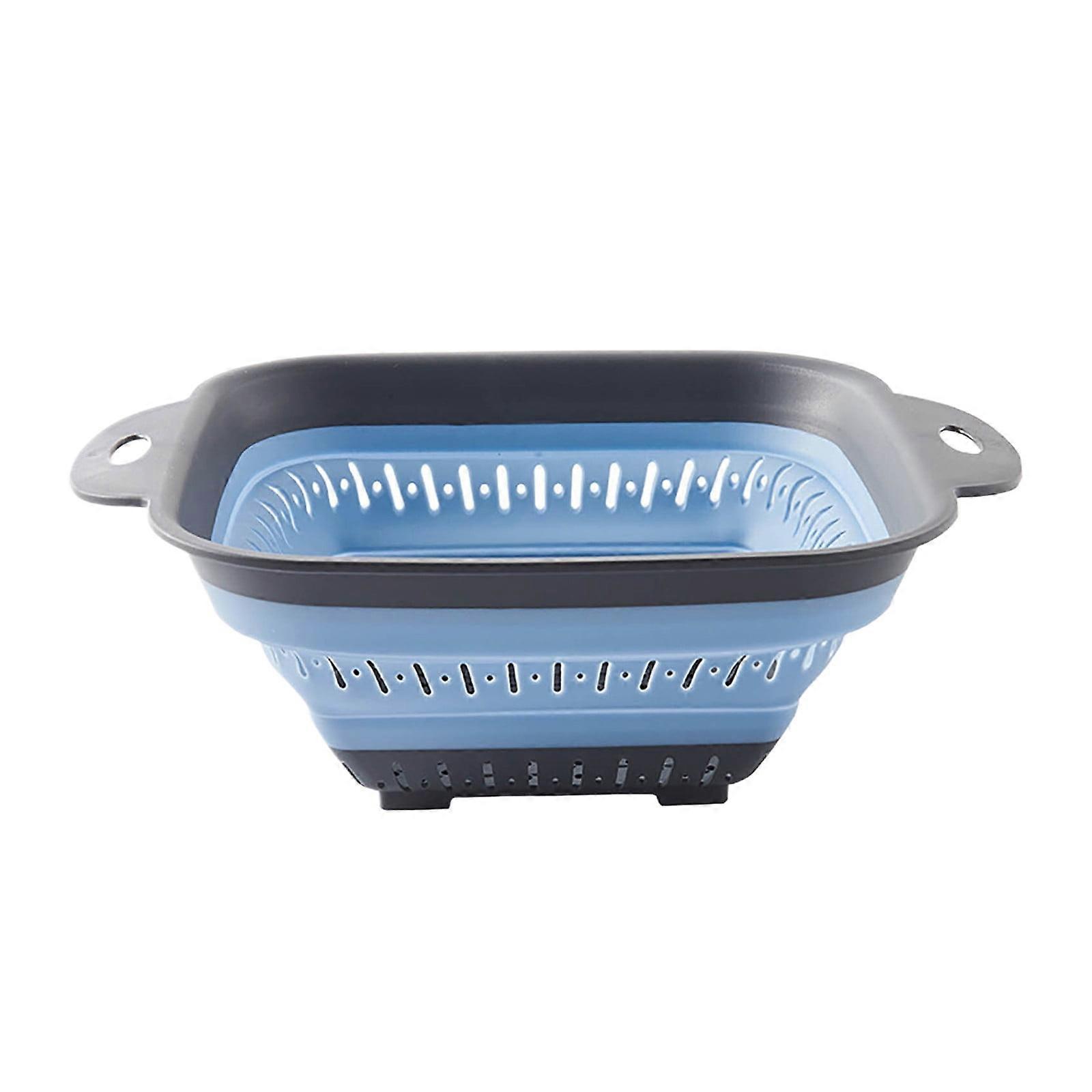 Collapsible Colander and Strainer, Foldable PP Silicone Strainer for Pasta Veggies, Portable Kitchen Dish Drying Rack Mat