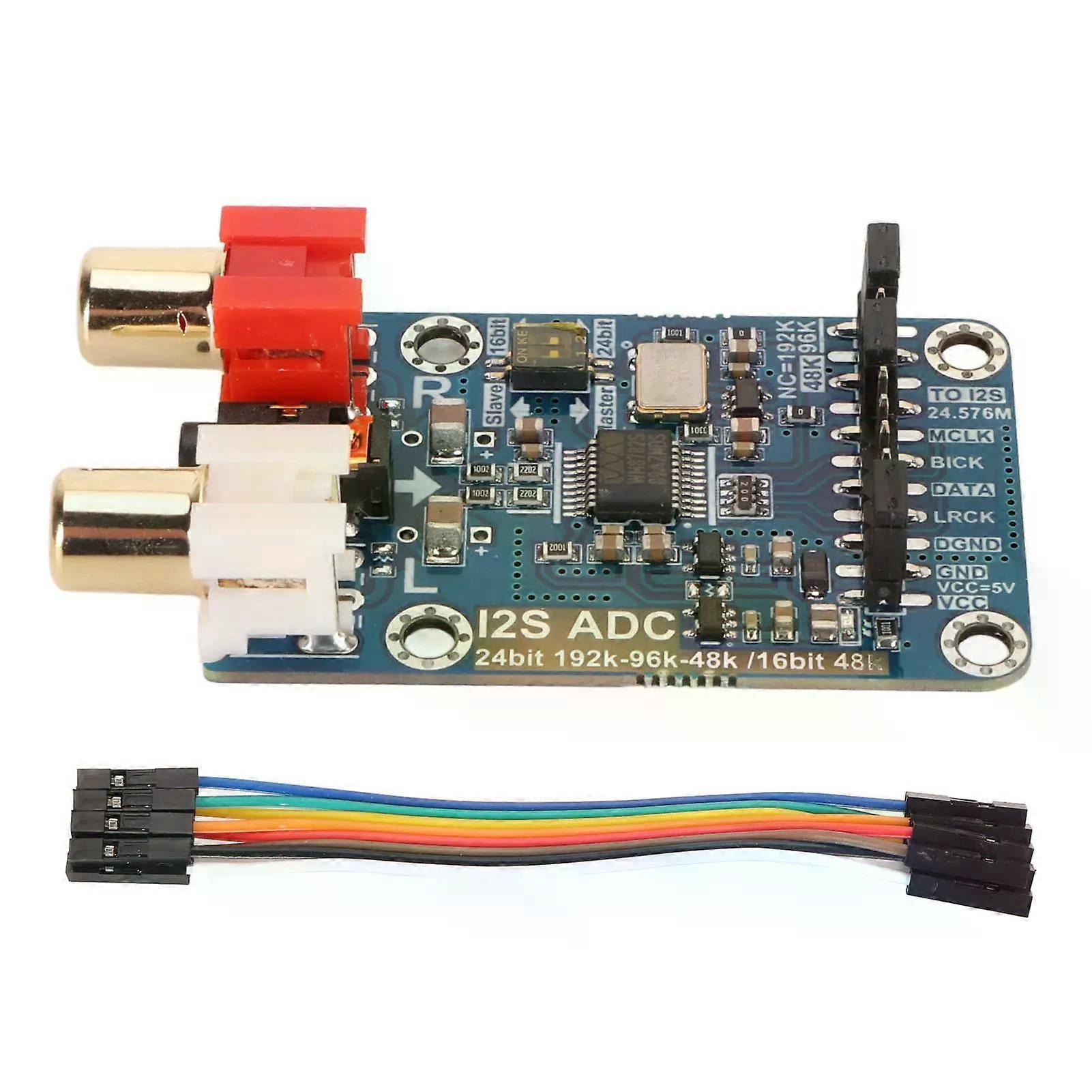 High Precision I2S ADC Audio I2S Capture Card Module Master Slave Mode Development Board Lossless Digital Audio I2S ADC Decoder