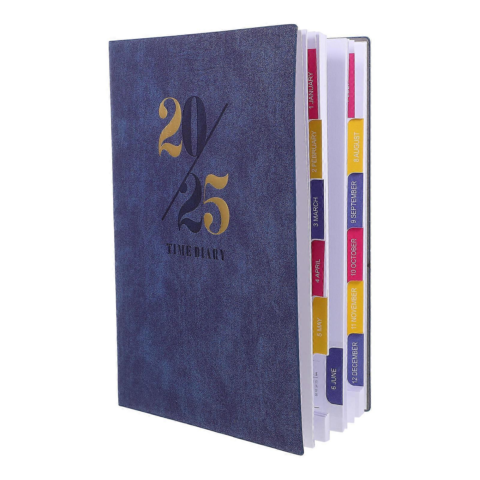 Daily Planner 2025 Journal Planner Book for Writing Use 3Pcs Dark Blue
