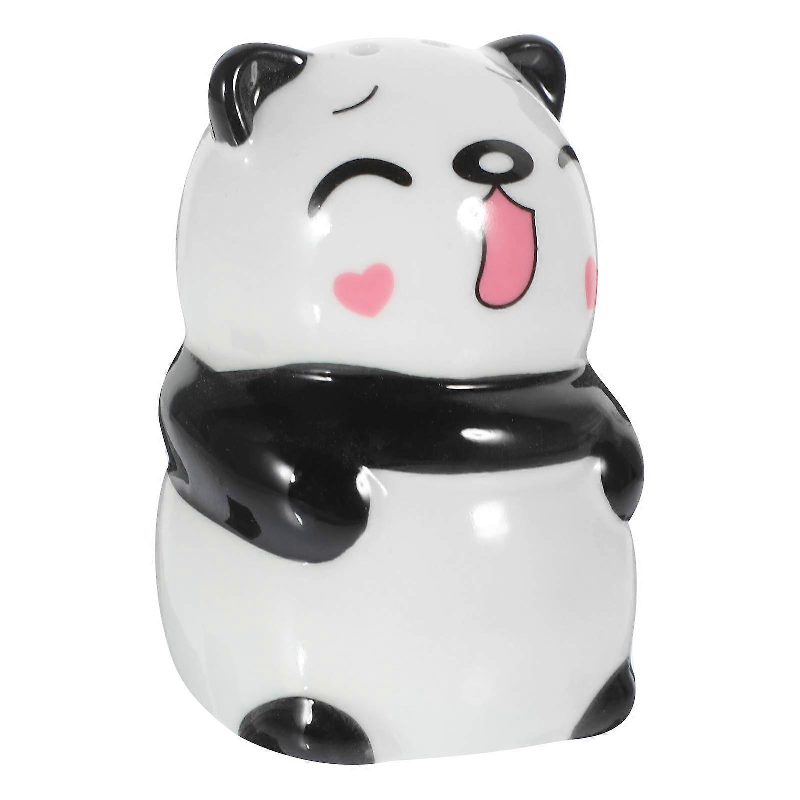 3Pcs Panda Statue Salt And Pepper Shaker Set Cartoon Shape Ideal For Dining Table And Cooking With Tight Sealing Feature To Prevent Mixing