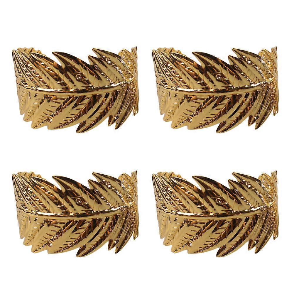 Decorative Napkin Ring Gold Leaves for Party Table 12Pcs Napkin Holders