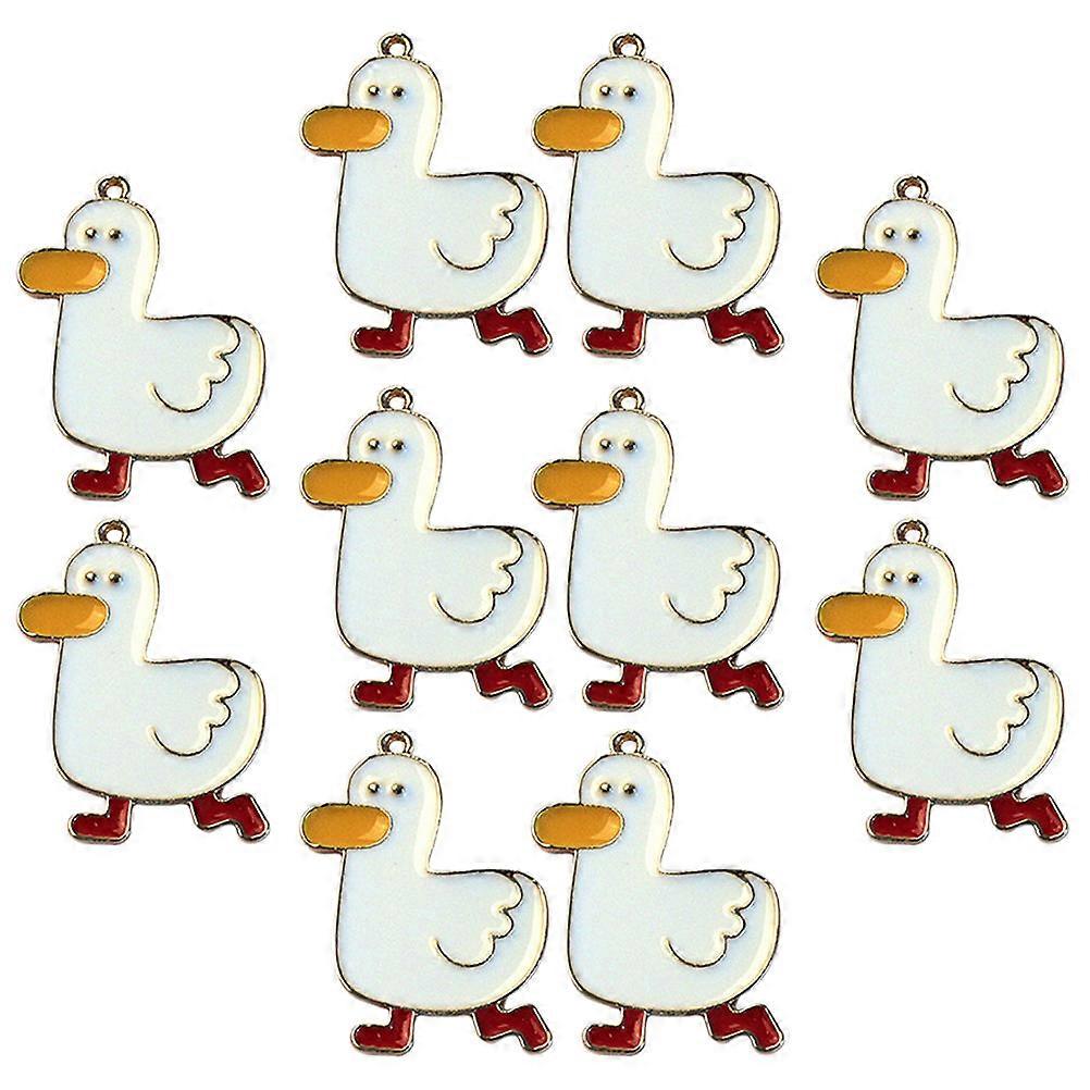 Alloy Necklace Charms 20Pcs Duck Shape Handicraft Making Accessories Assorted Color Perfect for DIY