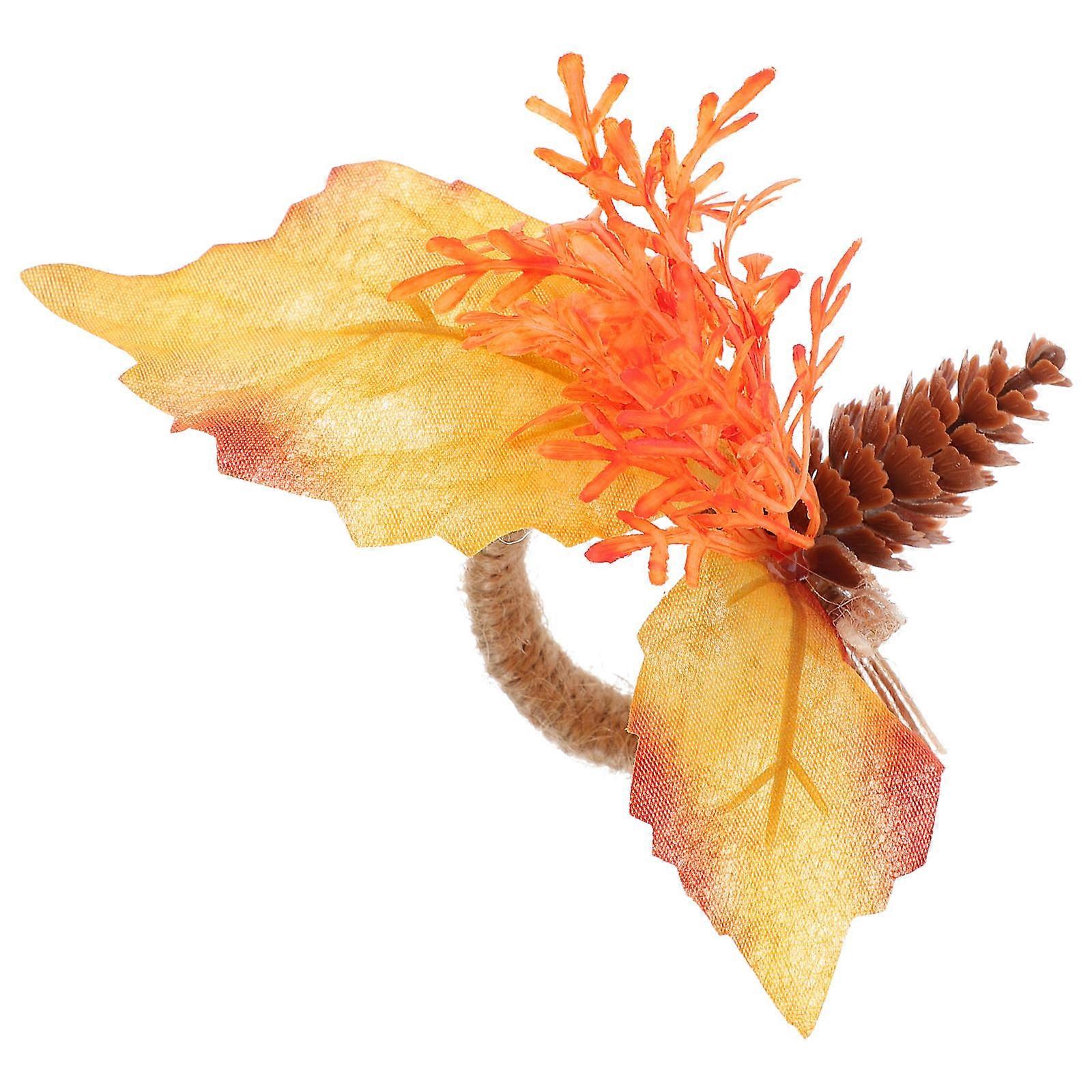 Decorative Maple Leaf Napkin Buckles For Family Dinner Featuring Autumnal Charm 1Pack