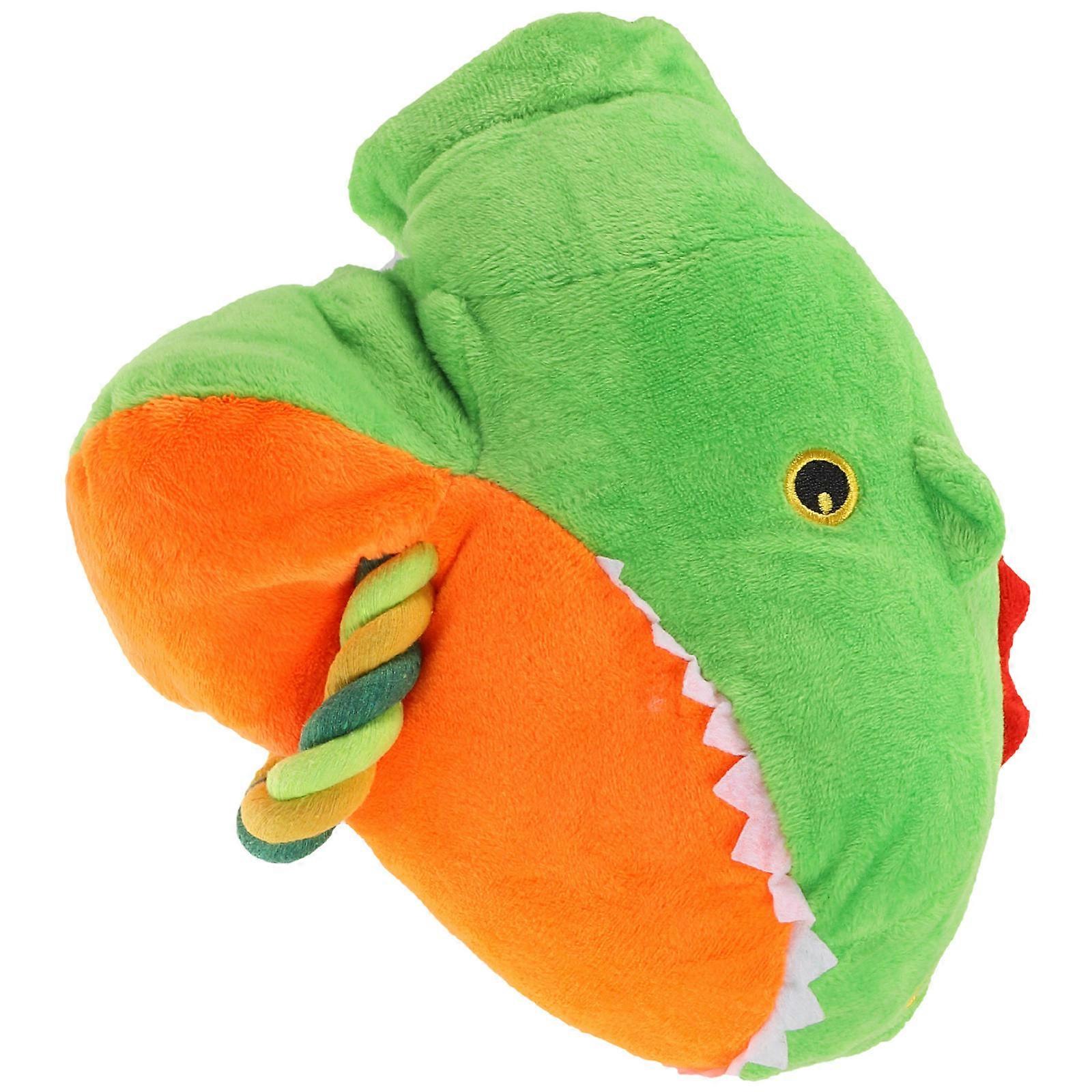 Dog Chew Toy Plush Glove Interactive Play Light Green Squeaky Sound 1Pc