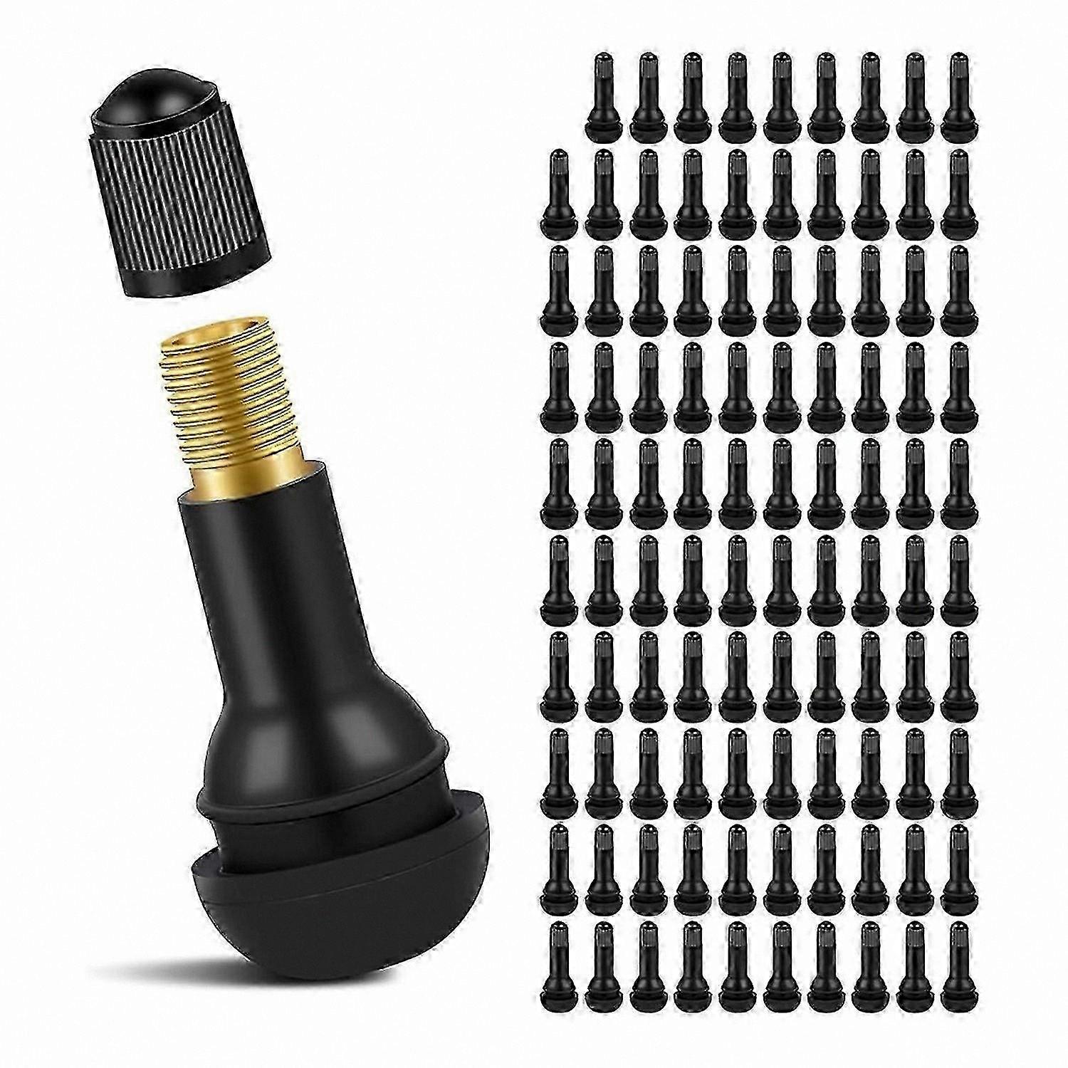 100-Pack Snap-In Rubber Valve Tool Set for TR413