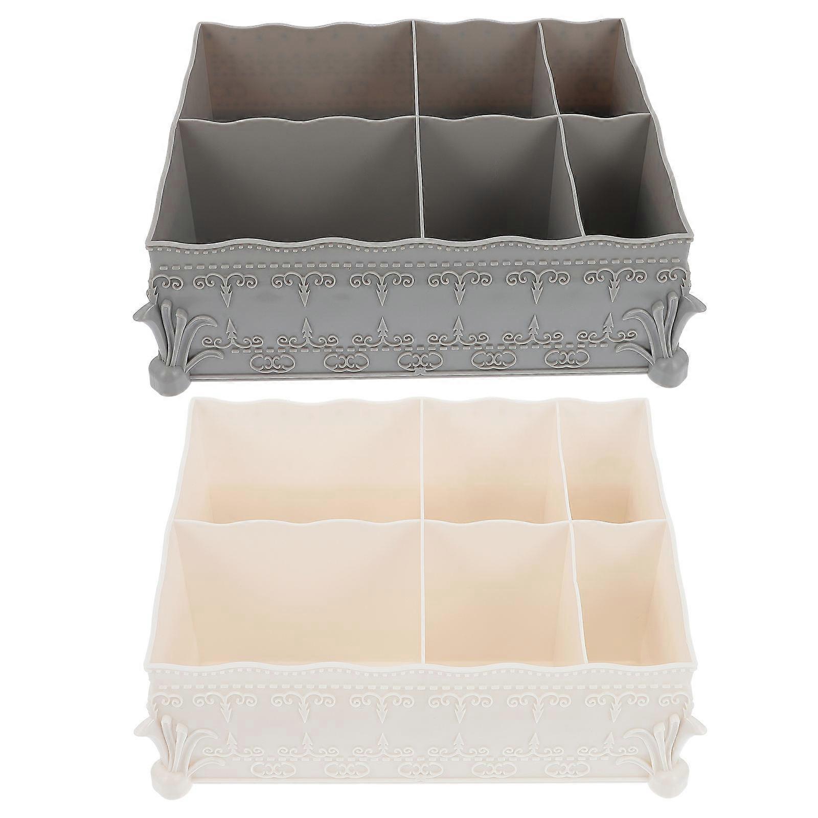 2Pcs Vintage Style Nail Tool Storage Boxes for Storage White ABS Manicure