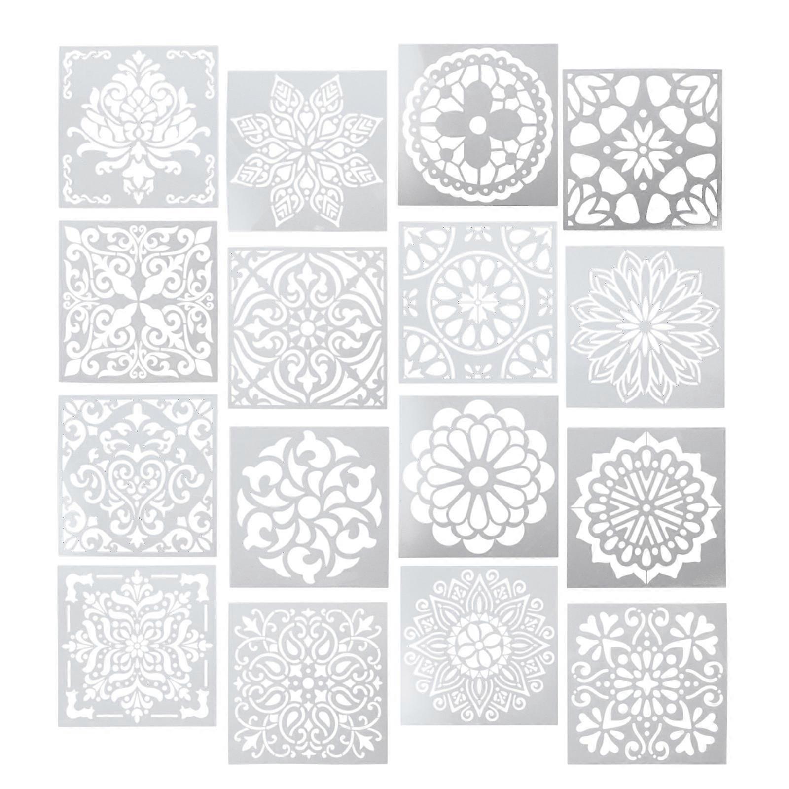 Mandala Stencil 16Pcs Painting Template for DIY Craft Making