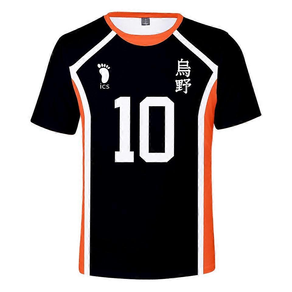 Haikyuu - Themed Karasuno Jerseys Numbers 1 - 3,5,9 - 12, Black/Orange Authentic Team Design Great for Cosplay & Fans