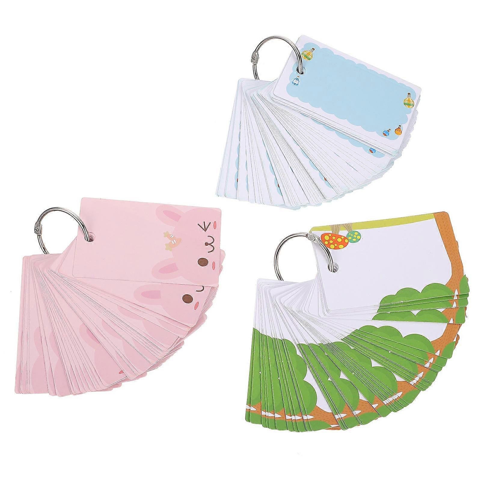 Cartoon Flash Cards Teaching Accessory Convenient Note Cards 4Pcs Set