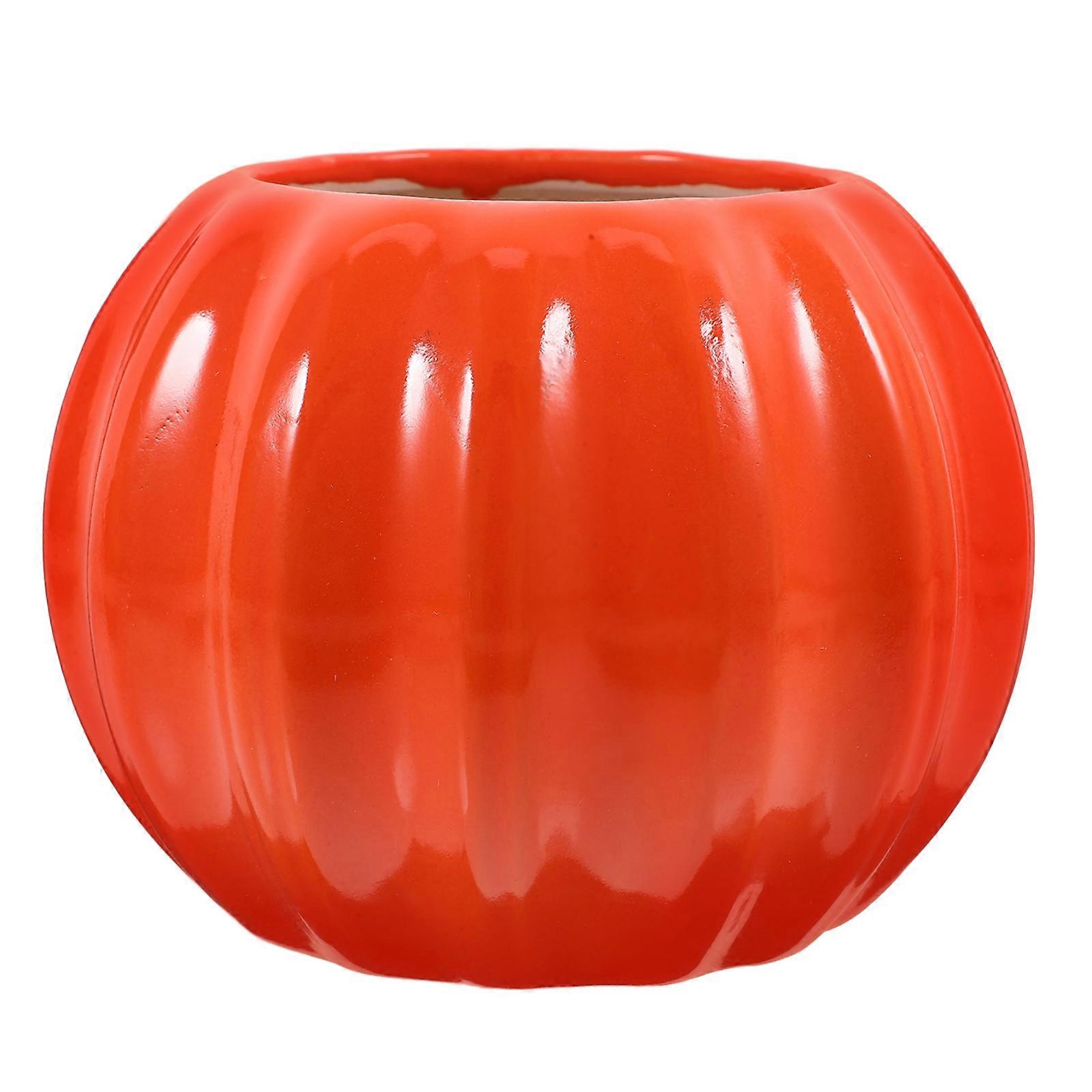 Artistic Ceramic Vase Simple Pumpkin Shape for Home 2Pcs