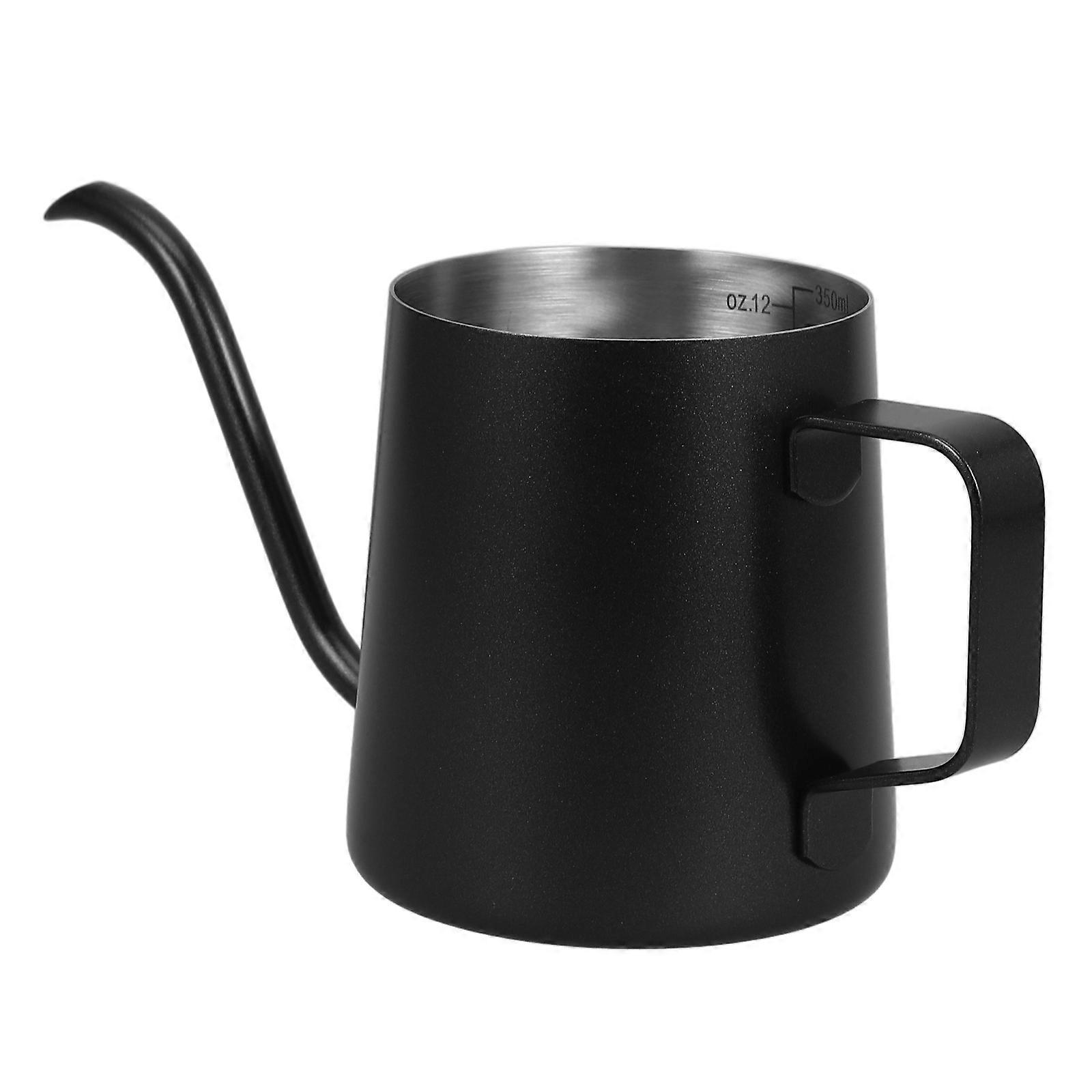 Kettle For Café Use Durable Black Coffee Pot 350ML Gooseneck Design 4Pcs