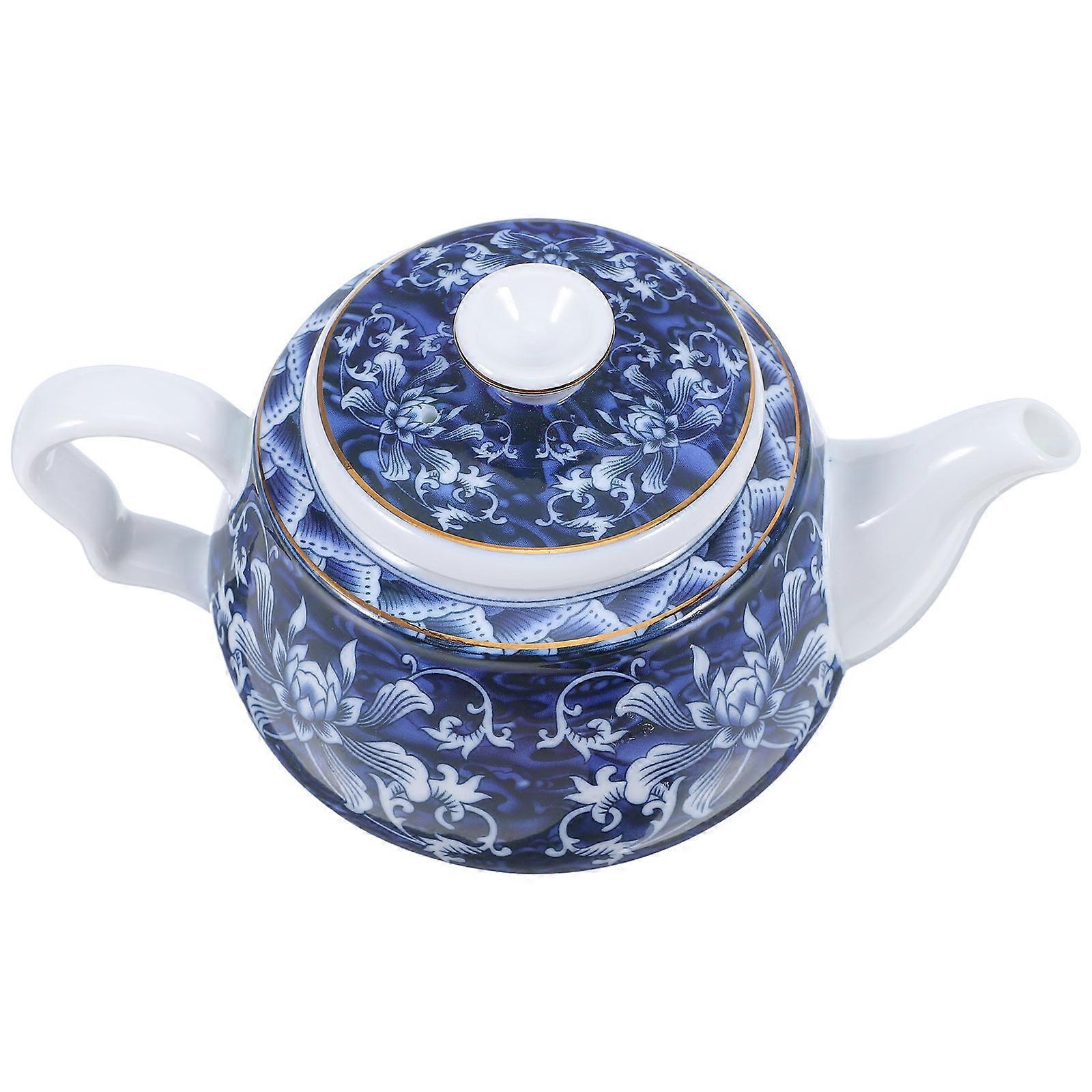 Vintage Style Ceramic Tea Pot 2Pcs Perfect For Tea Enthusiasts With Built-In Filtration Designed For Home And Office Use