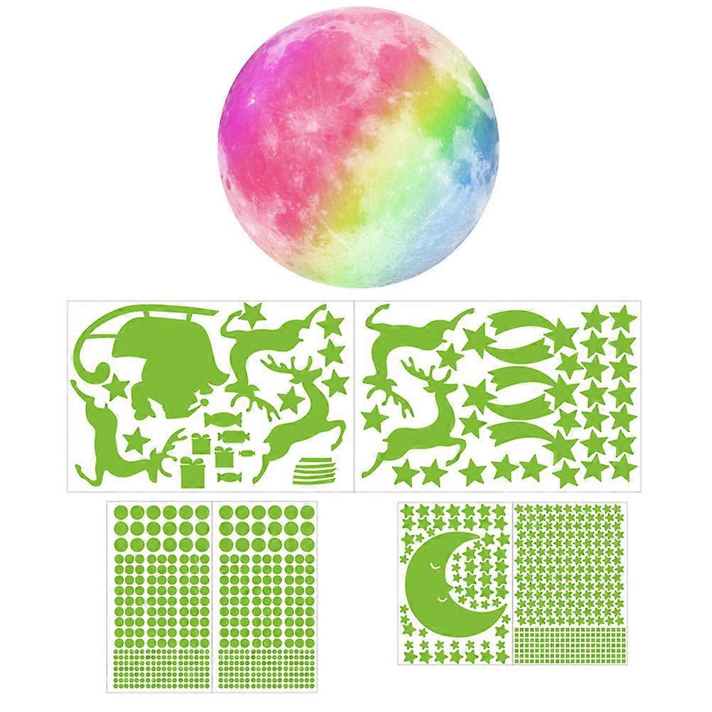 Luminous Decals Christmas Wall Stickers for 2Sets 7 Sheets Assorted Color