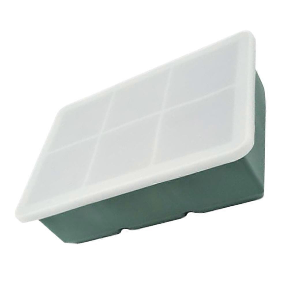 Ice Cube Mold Silicone Tray for Ice Making 2Pcs Dark Green with Lid