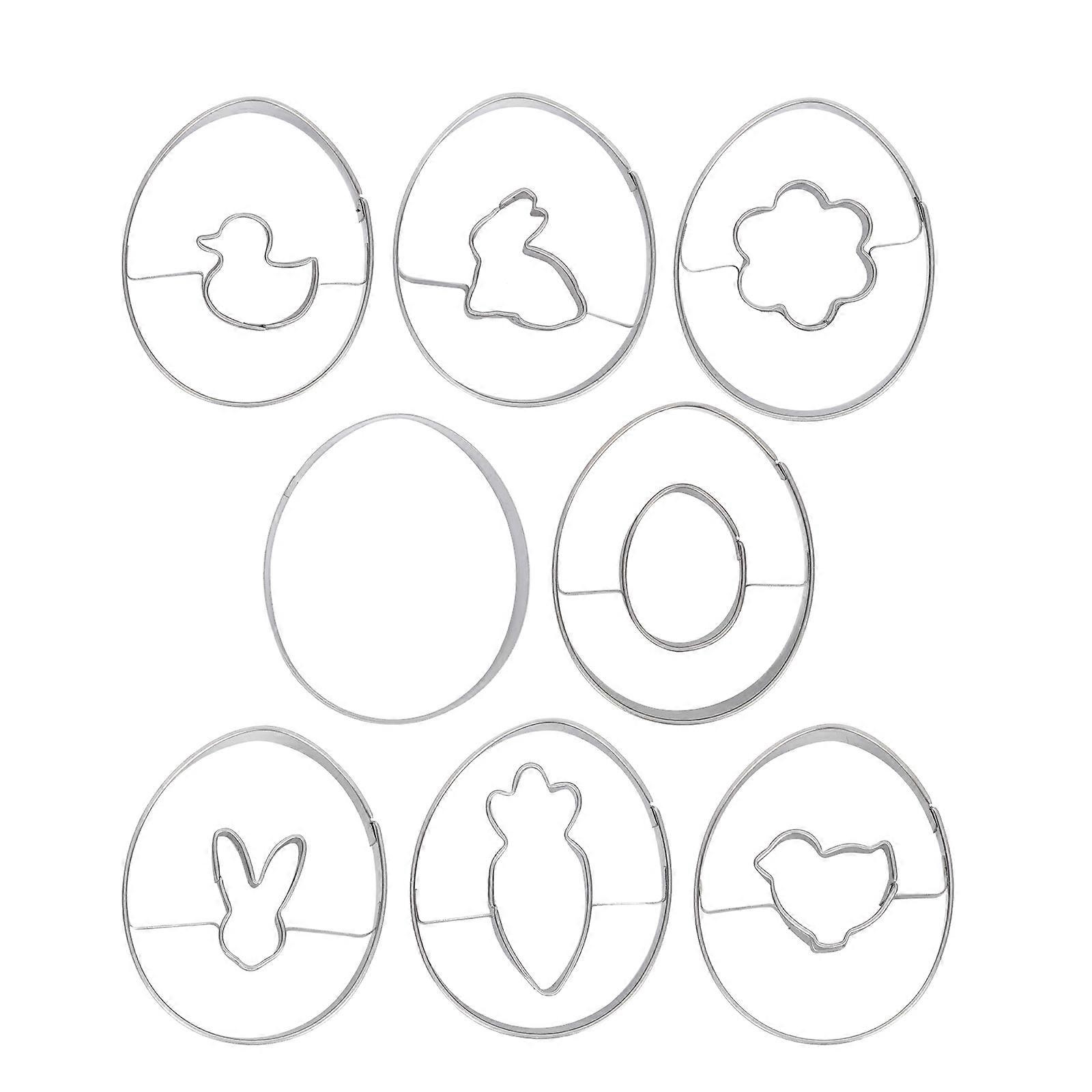 2 Sets Stainless Steel Baking Tools Easter Rabbit Molds For Home Kitchen Baking 6.5x5.5cm