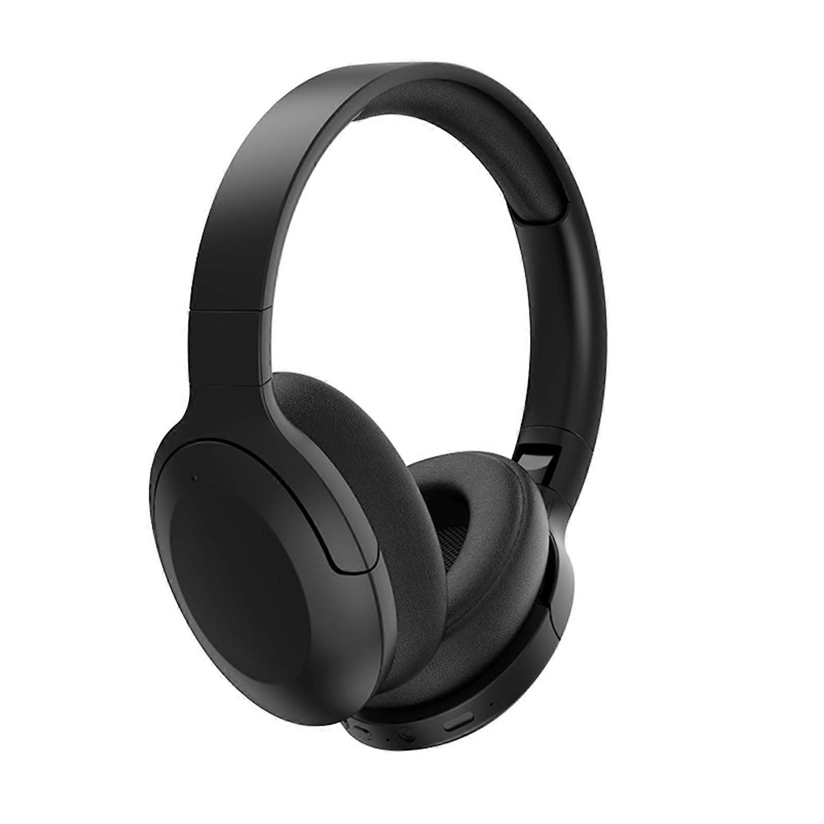 Gaming Headset Bluetooth 5.3 Wireless Headphones with Noise Cancellation Foldable Design Removable Mic HiFi Sound Black