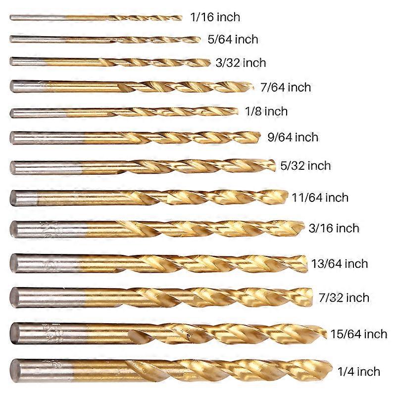 13Pcs Left Handed Drill Bit Set Drill Bits for Metal Power Tools