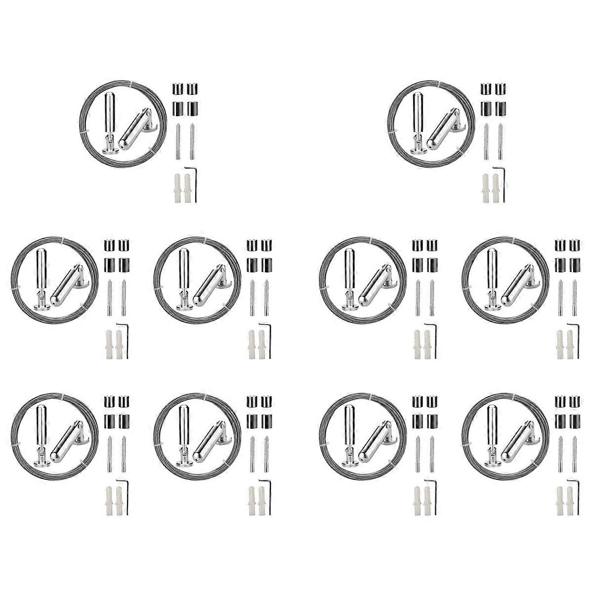 Wall Mount Curtain Wire Rod Set for Art Display